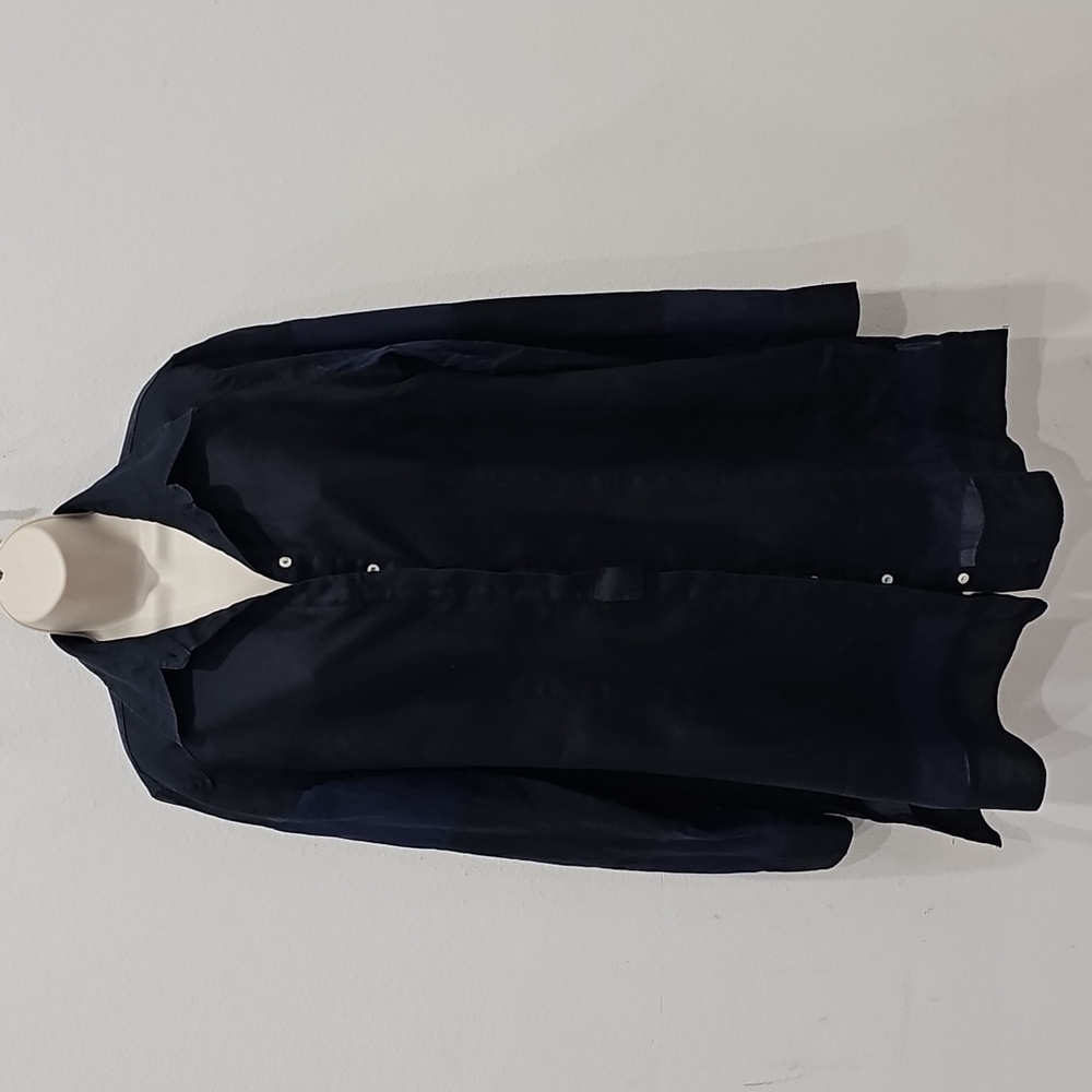 Linen Shirt dress  Size XL Navy Blue